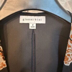 Gianni Bini Black Dress with Brown Floral Accents